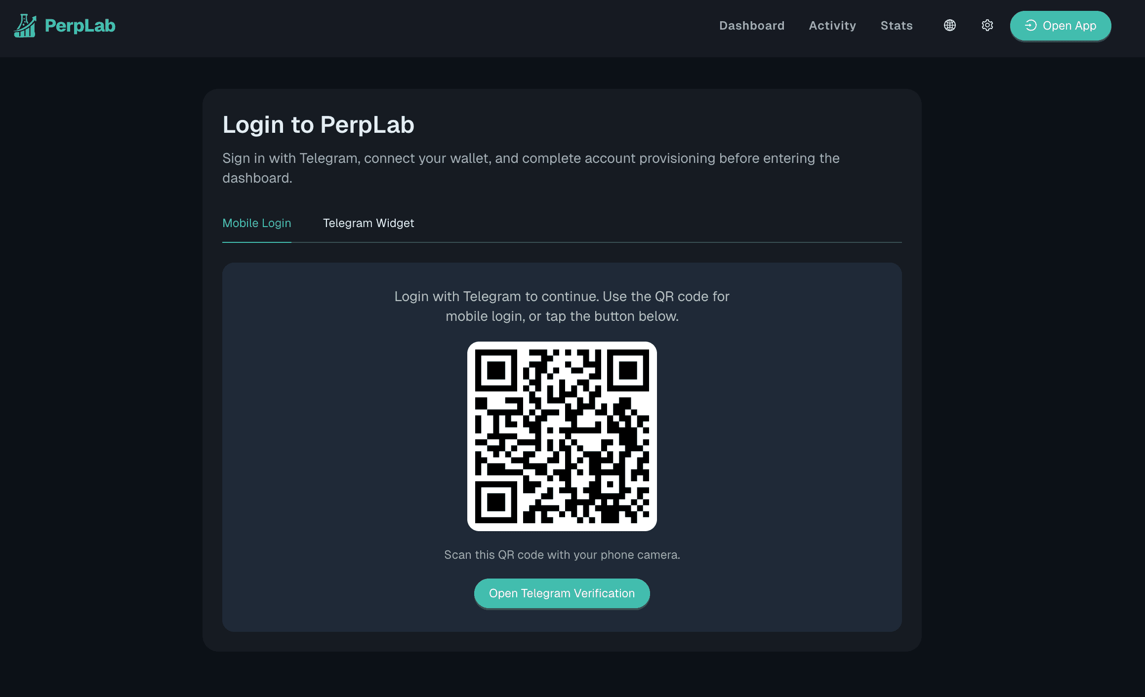 Open the PerpLab login page