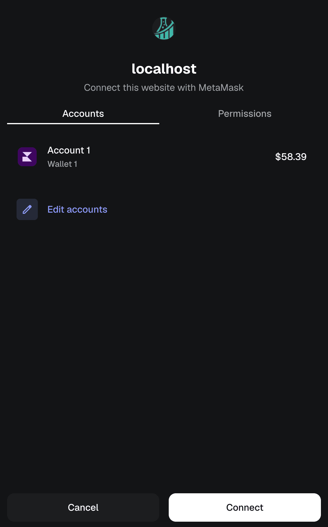 Confirm the wallet connection request